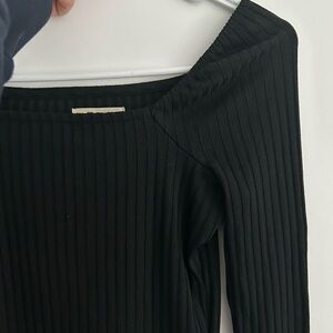 Madewell Black Ribbed Knit Top
